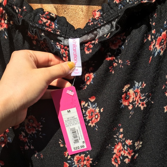NWT Xhiliration Target Black Floral Dress Size M - Picture 5 of 7